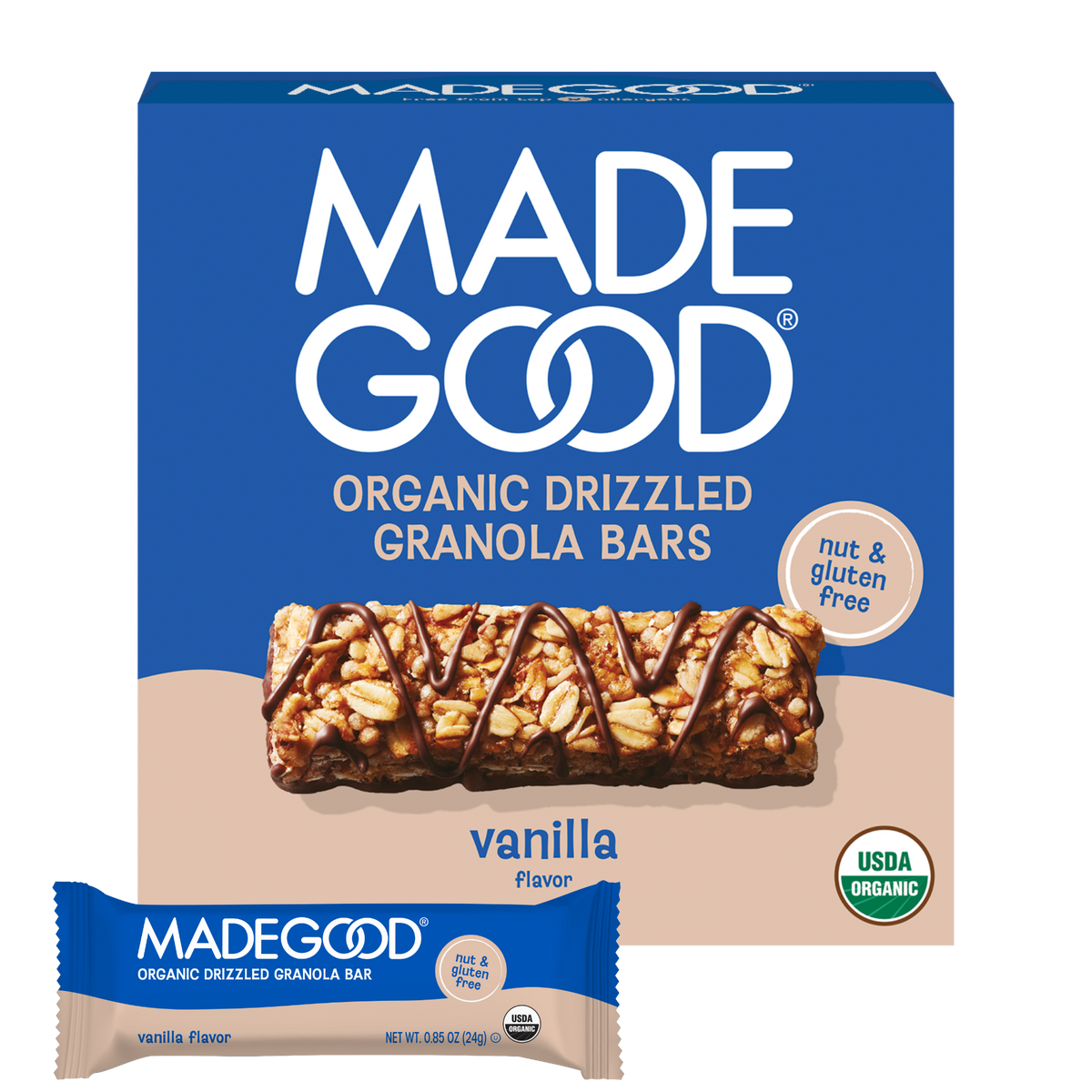 Vanilla Drizzled Granola Bars