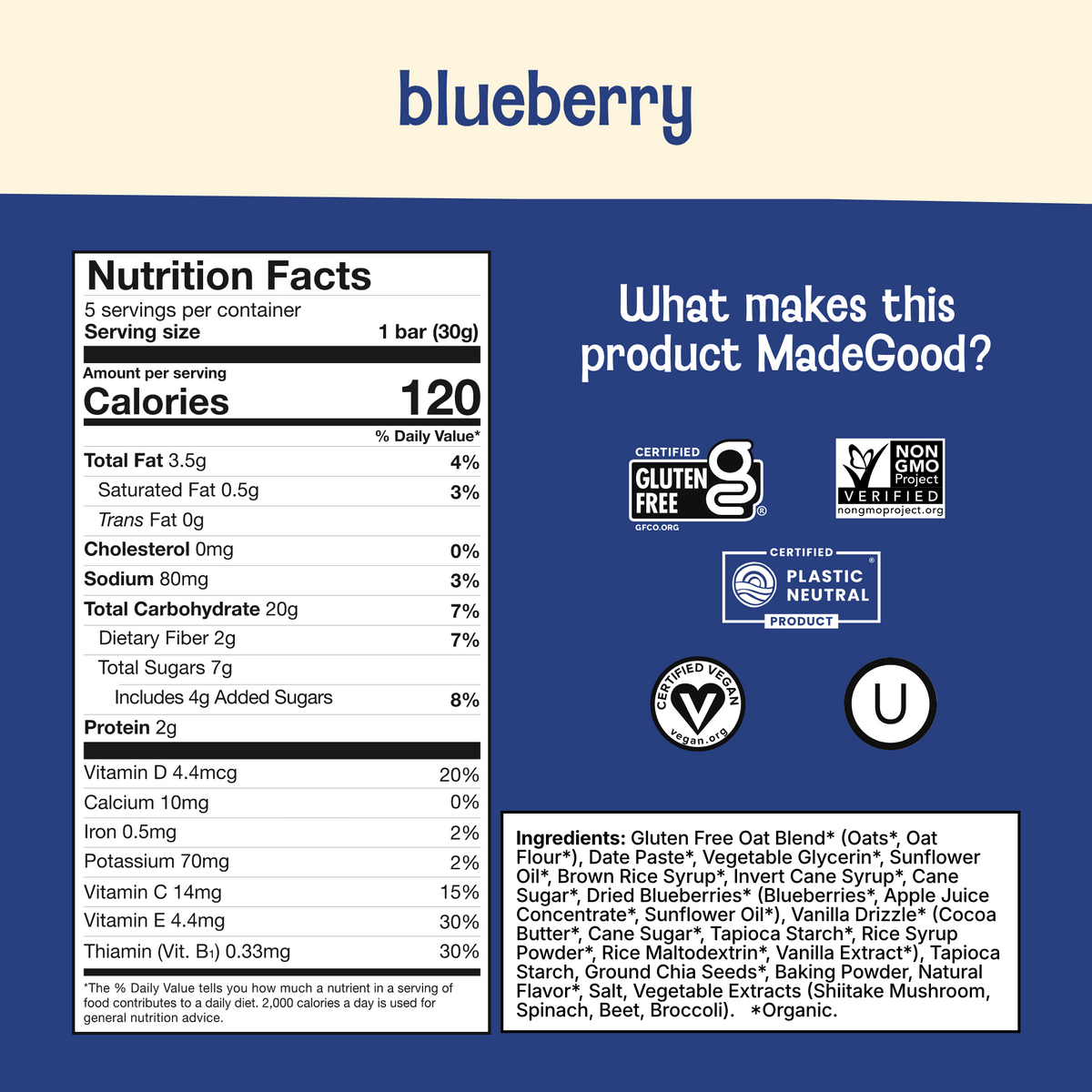 Mornings Blueberry Soft Baked Bars