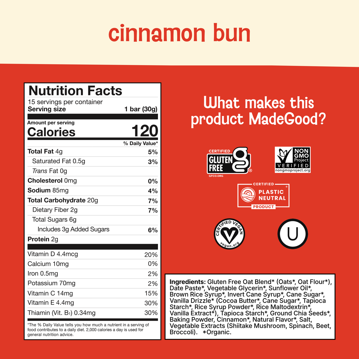 Mornings Cinnamon Bun Soft Baked Bars