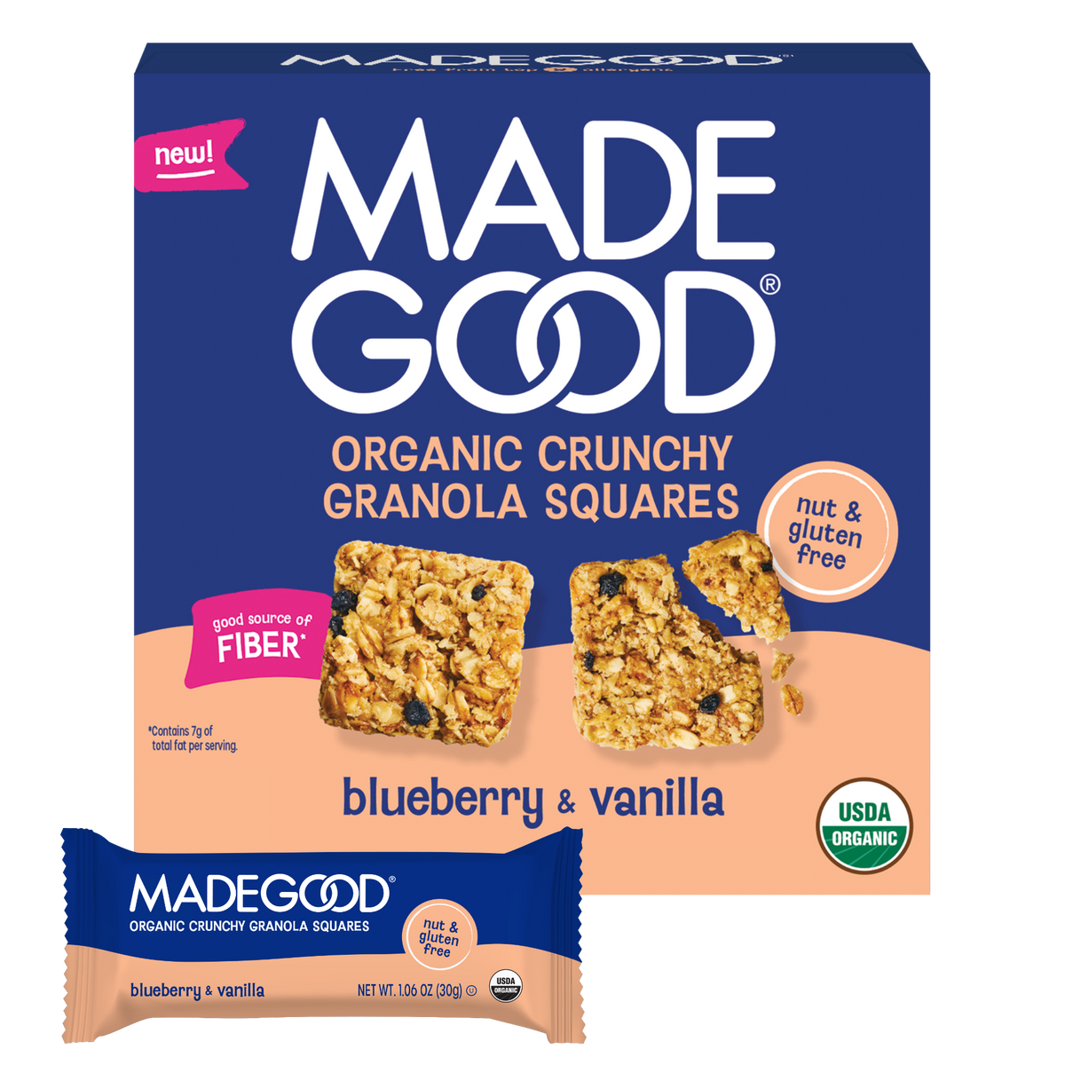 Crunchy Granola Squares - Blueberry & Vanilla