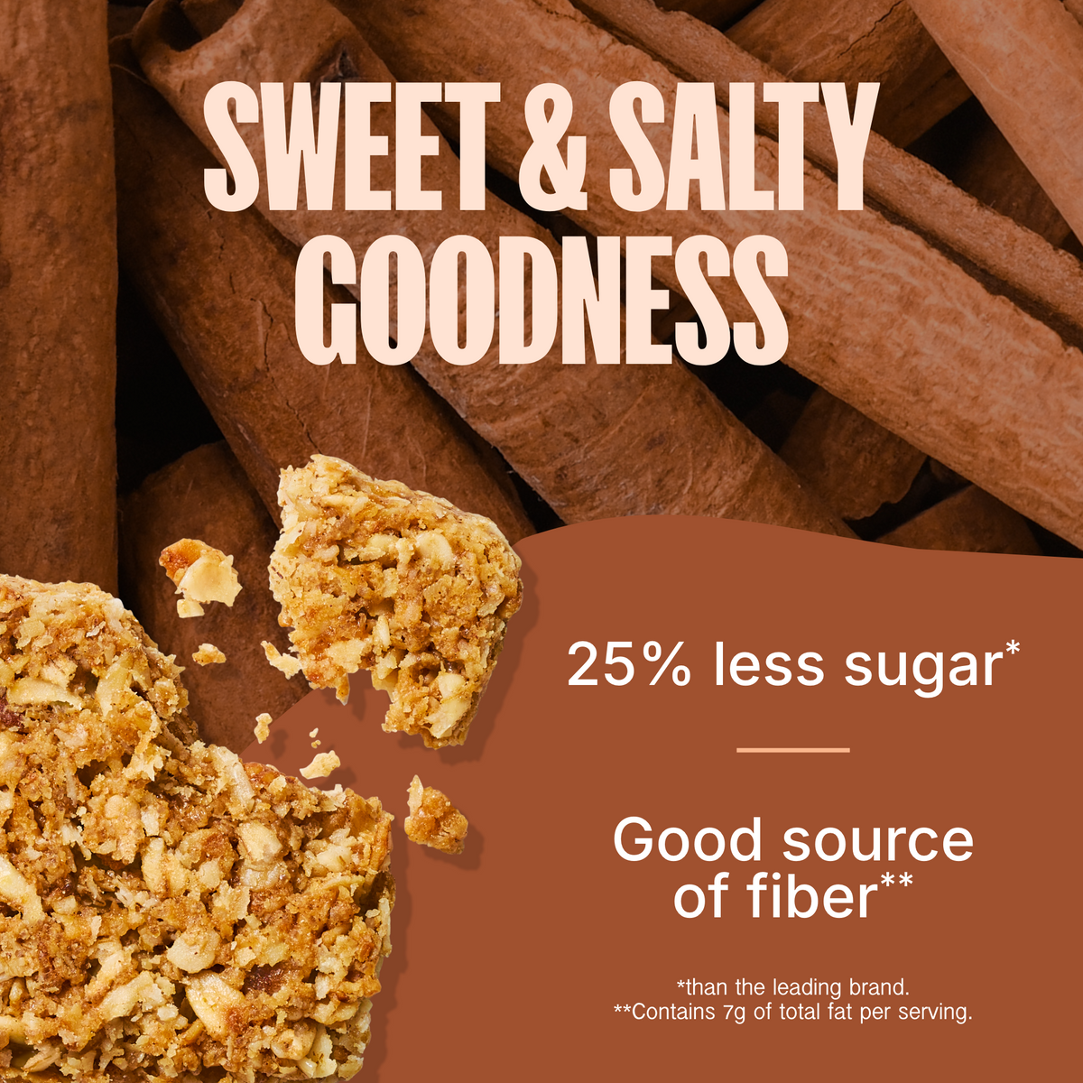 Crunchy Granola Squares - Sweet Cinnamon & Sea Salt